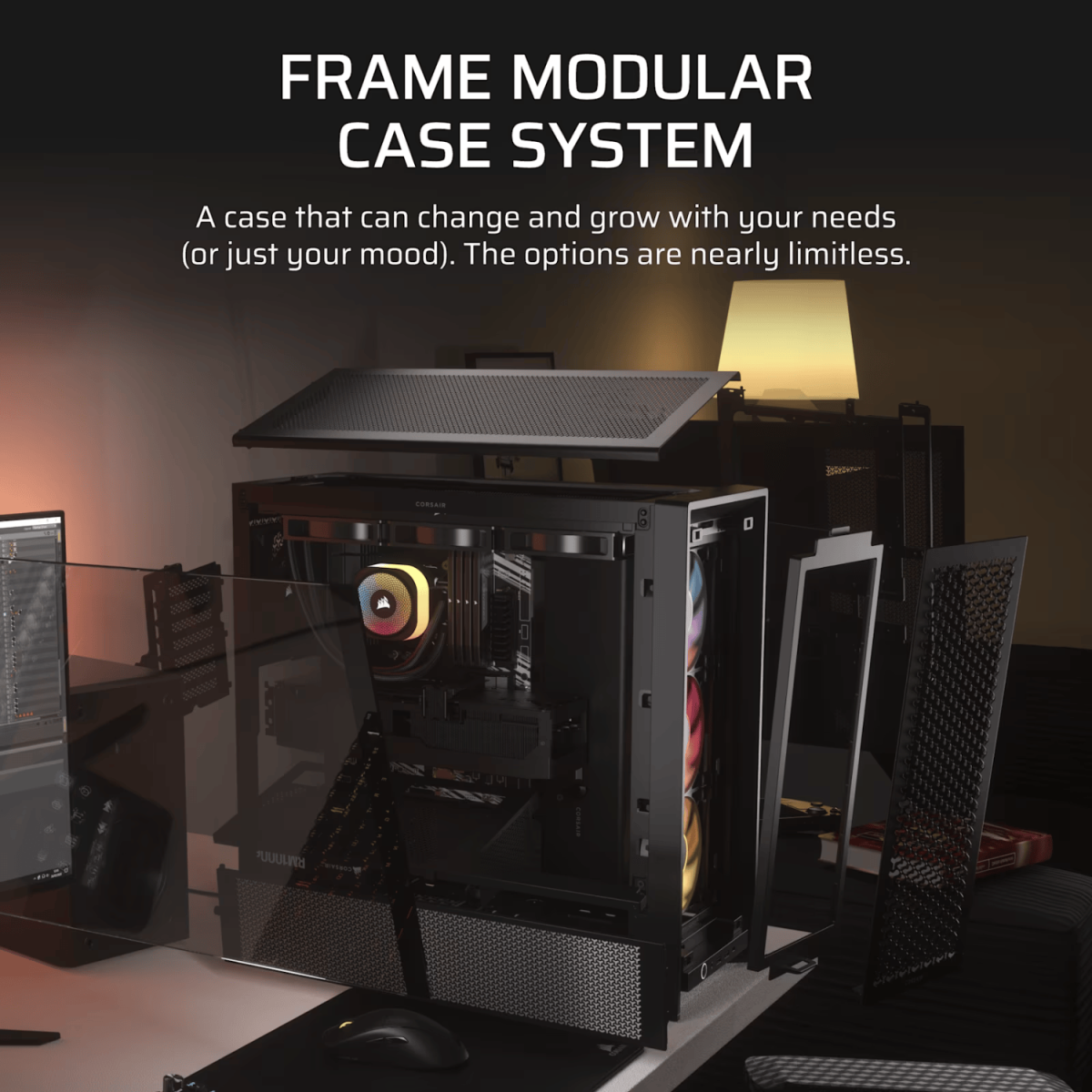 Corsair FRAME 4000D RS ARGB Modular Mid-Tower PC Case - Black - Image 3