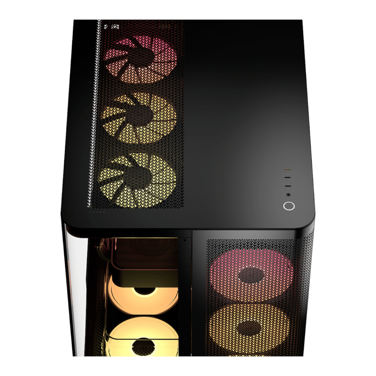 Corsair AIR 5400 LX-R RGB iCUE LINK Triple Chamber Mid-Tower PC Case - Black - Image 4
