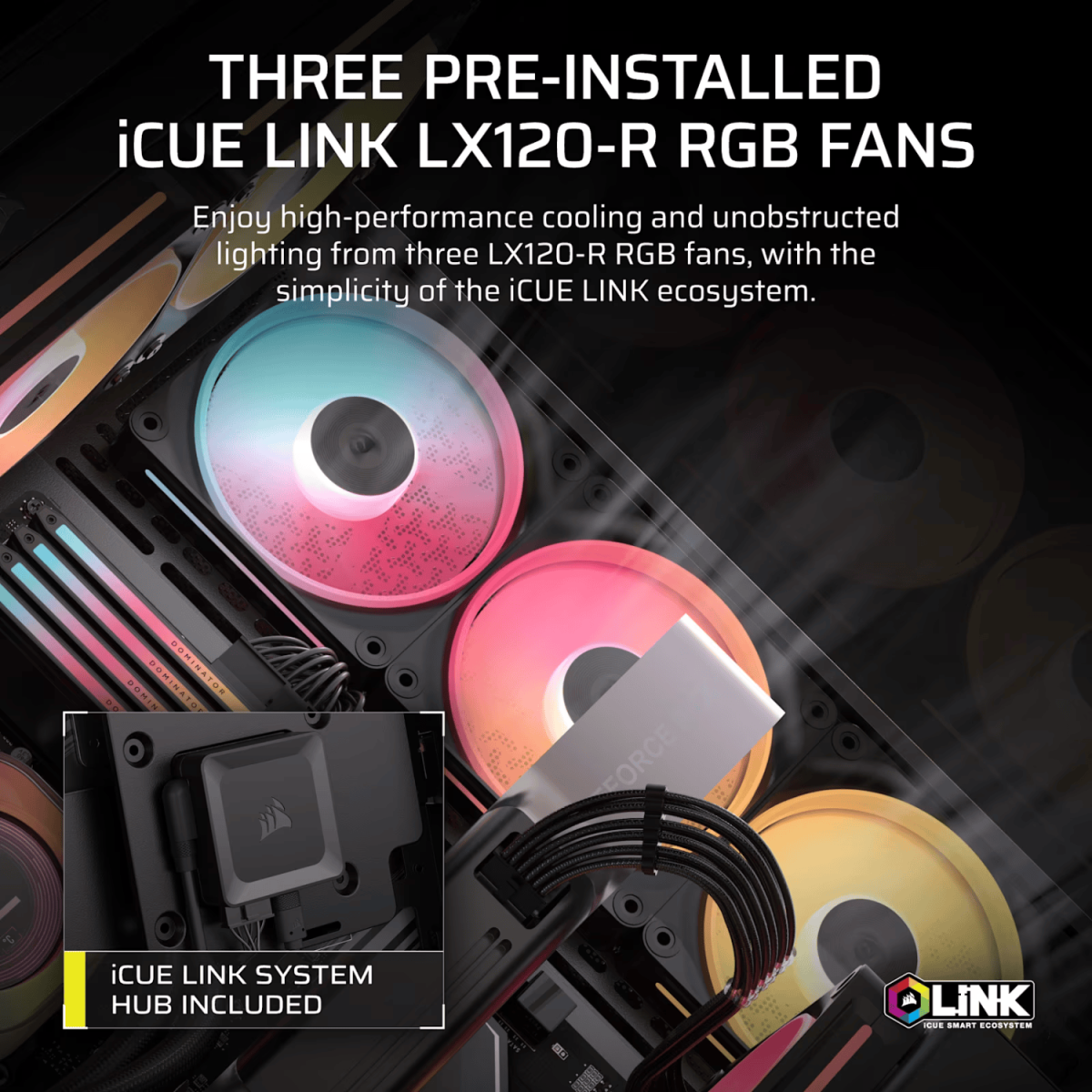 Corsair 3500X LX-R RGB iCUE LINK Mid-Tower PC Case - Black - Image 2
