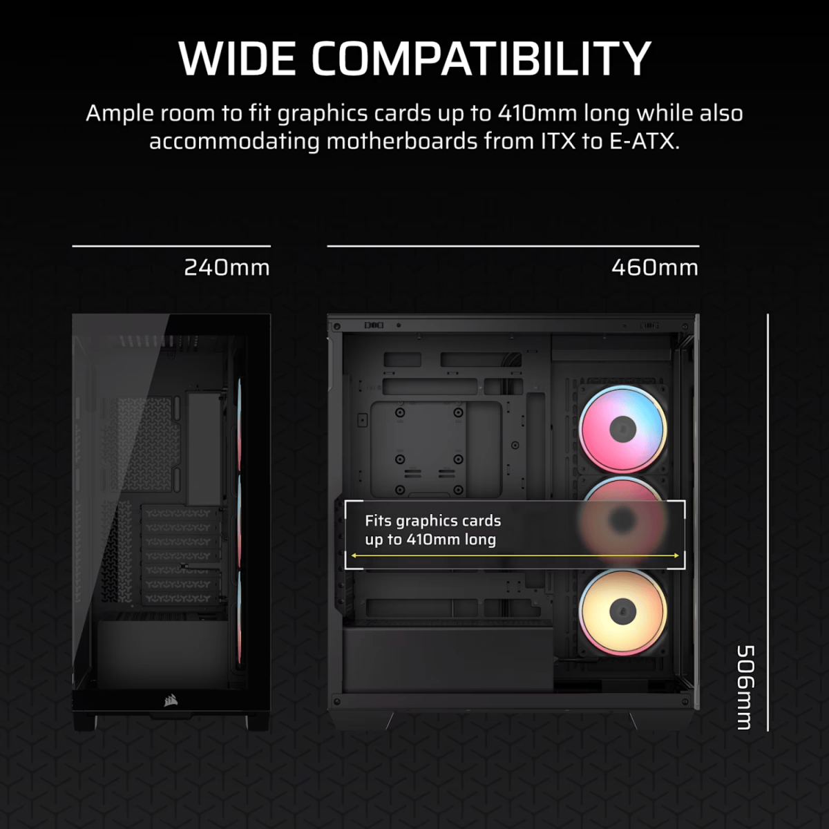 Corsair 3500X LX-R RGB iCUE LINK Mid-Tower PC Case - Black - Image 4