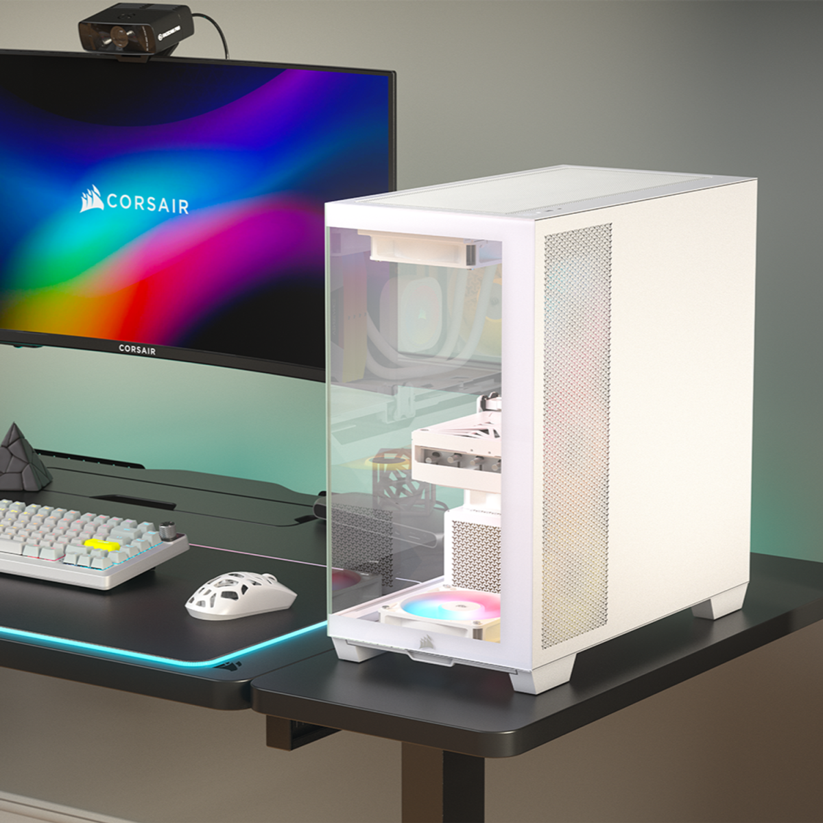 Corsair 2800X RS-R ARGB Micro-ATX PC Case – White - Image 4
