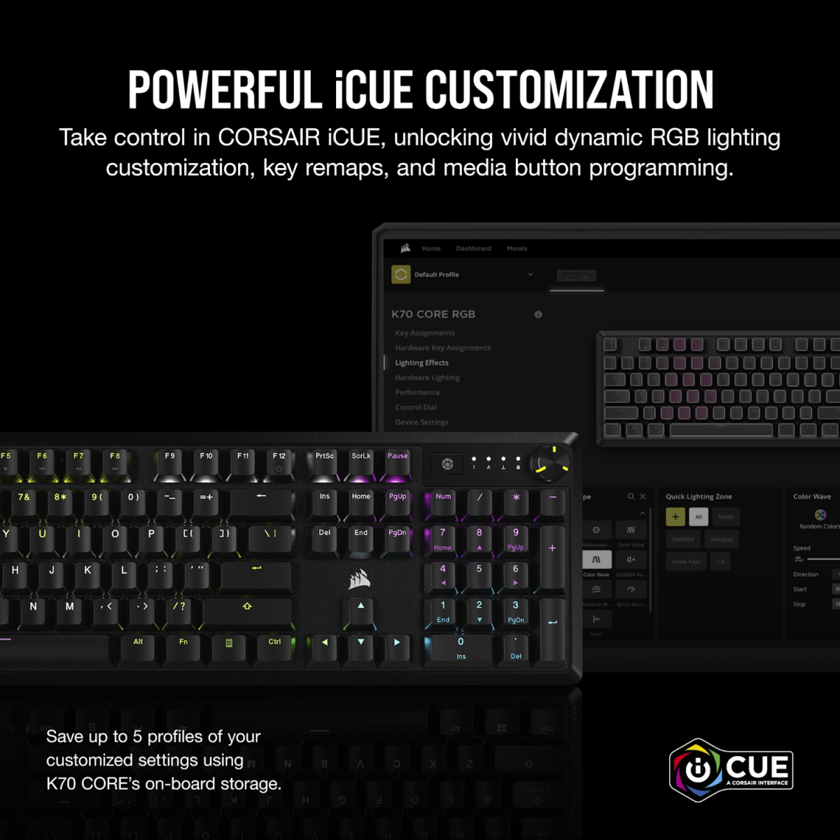 Corsair K70 CORE RGB Mechanical Gaming Keyboard - Black - Image 4