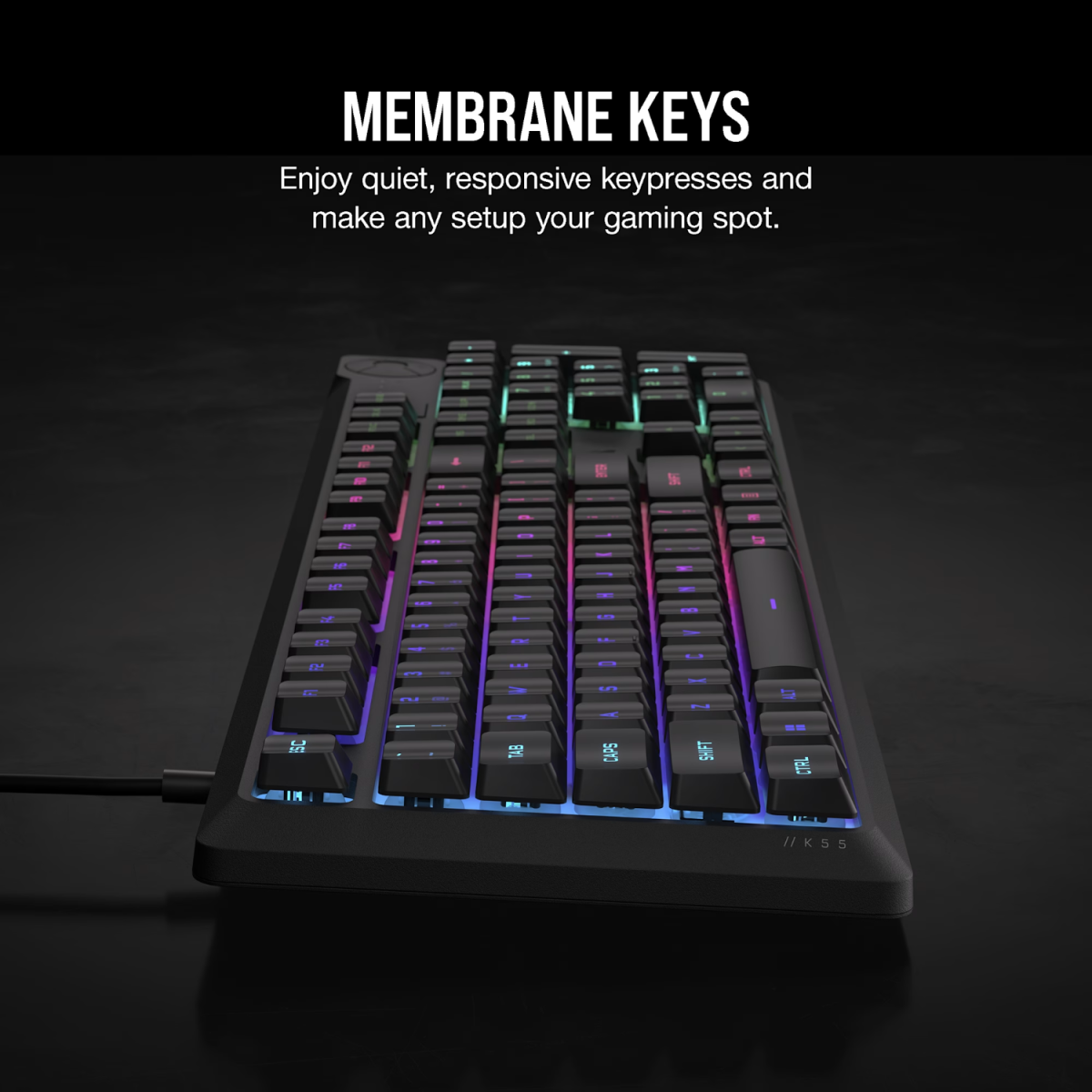Corsair K55 CORE RGB Gaming Keyboard - Black - Image 3