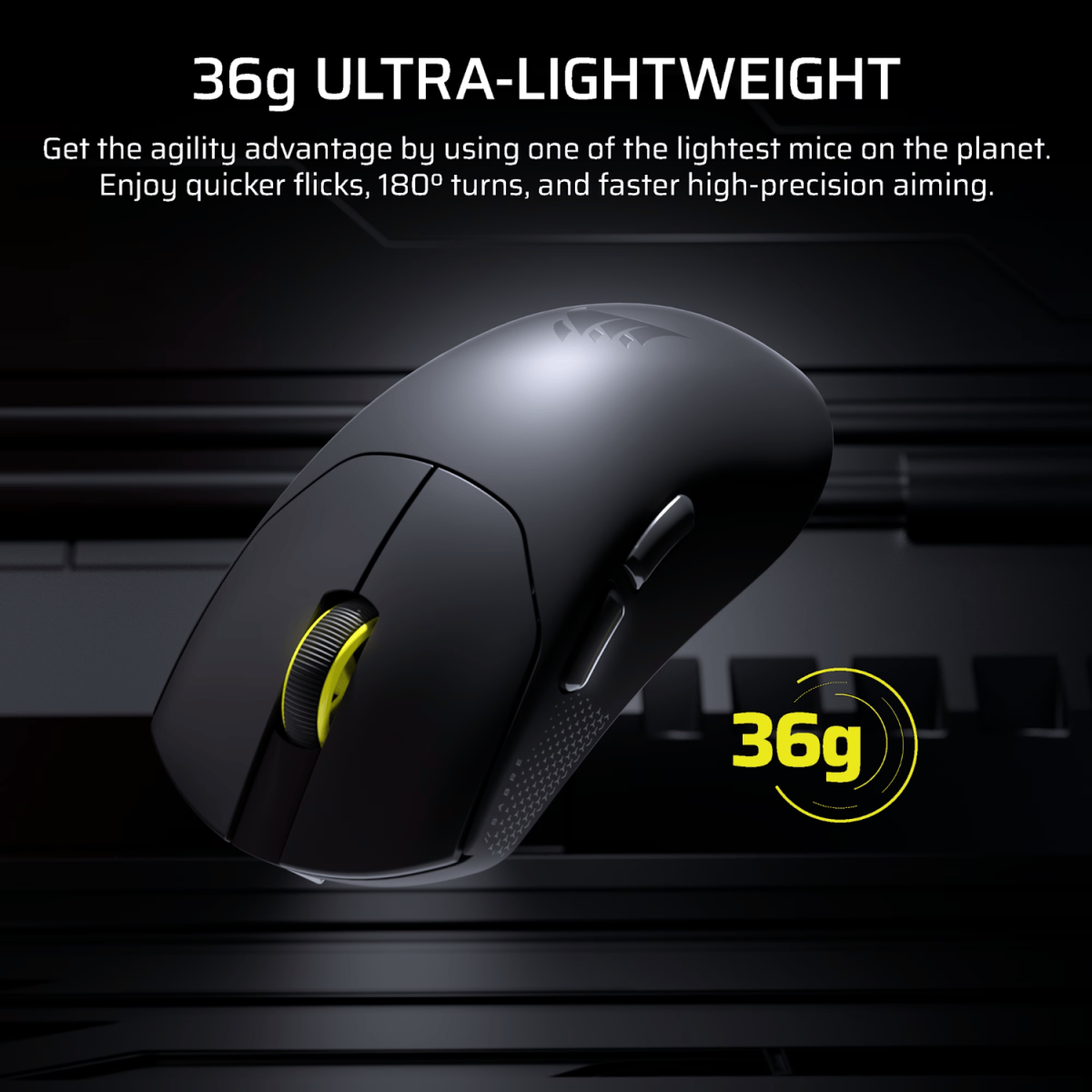 Corsair SABRE v2 PRO ULTRALIGHT WIRELESS 30000 DPI Gaming Mouse - Black - Image 2