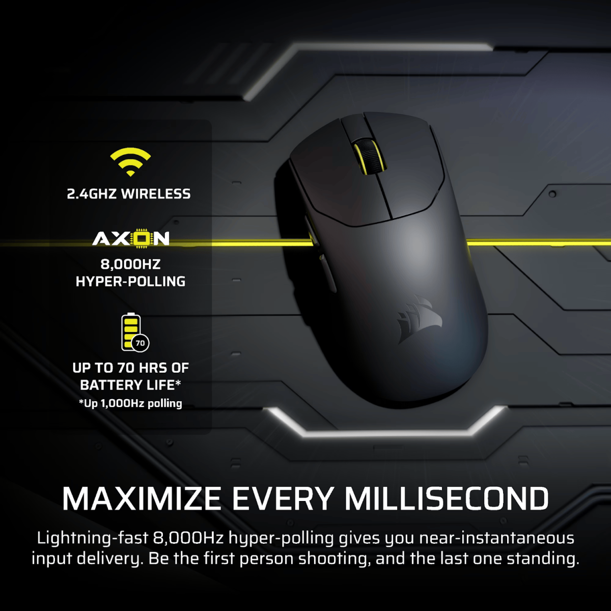 Corsair SABRE v2 PRO ULTRALIGHT WIRELESS 30000 DPI Gaming Mouse - Black - Image 3