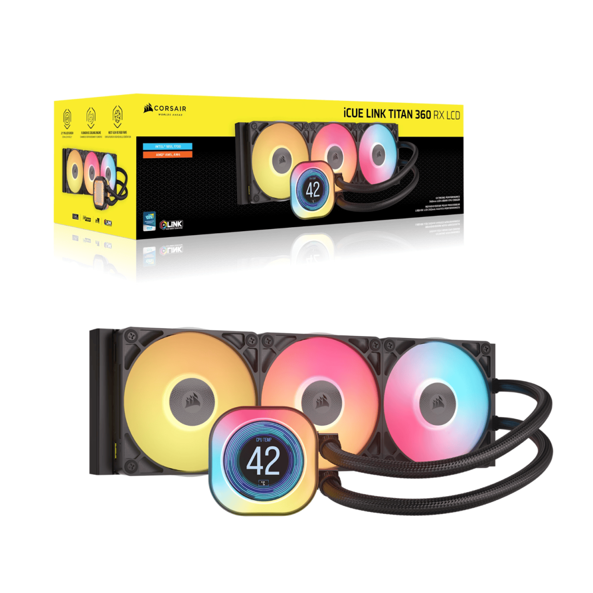 Corsair iCUE LINK TITAN 360 RX LCD Liquid CPU Cooler - Black - Image 4