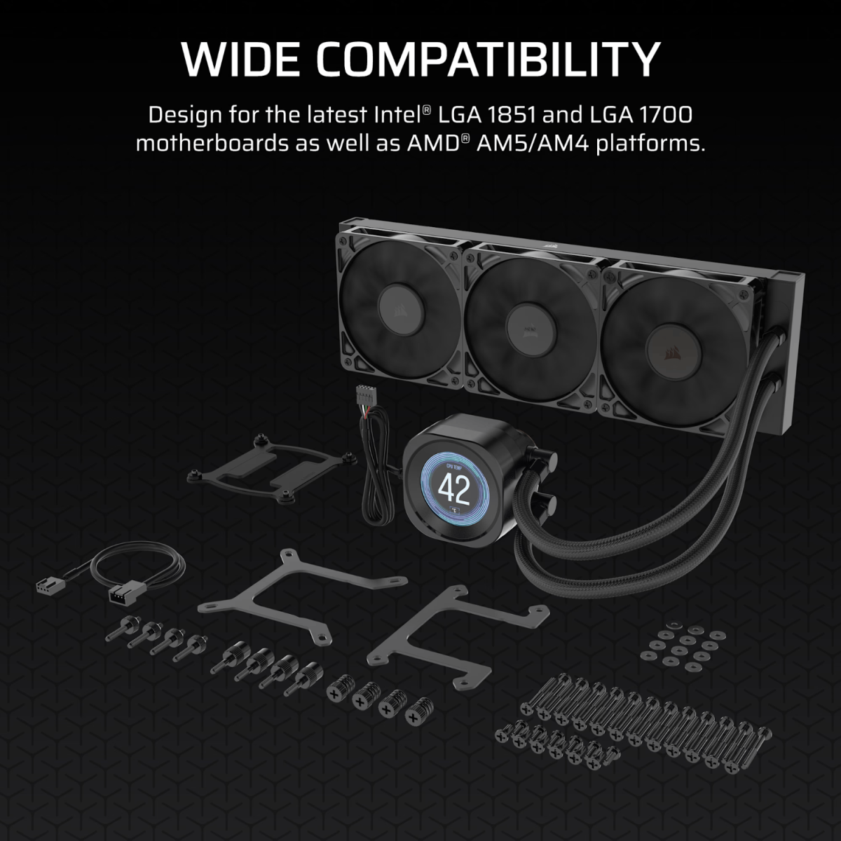 Corsair NAUTILUS 360 RS LCD Liquid CPU Cooler - Black - Image 3