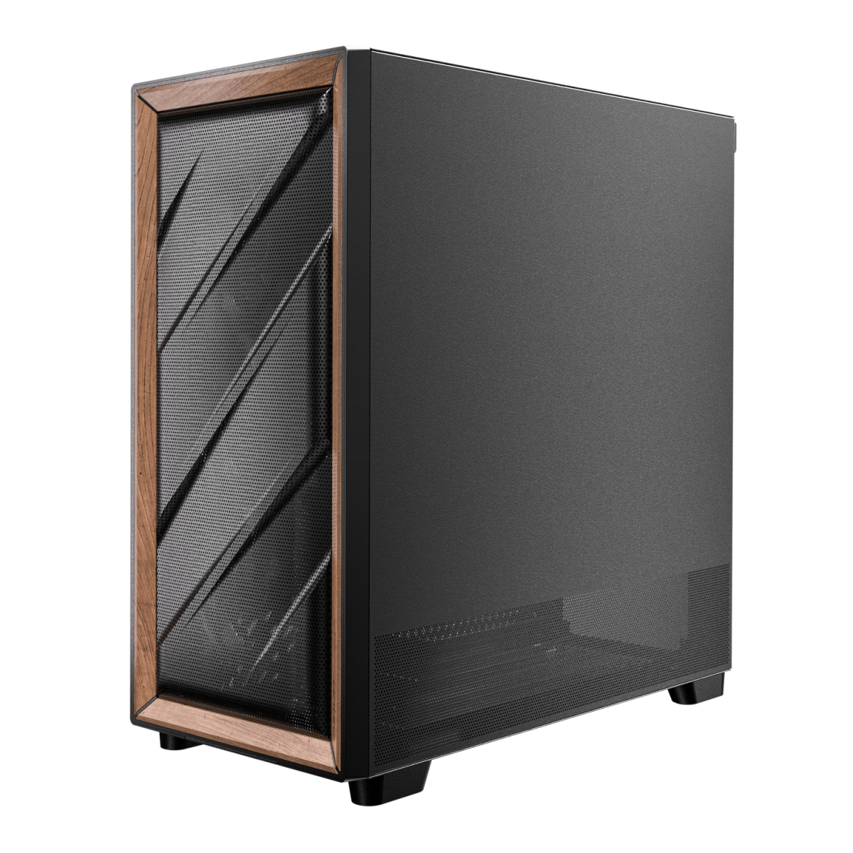 Antec FLUX SE E-ATX | ATX | Micro-ATX | ITX Mid-Tower Gaming Chassis Wood Front Panel- Black - Image 2