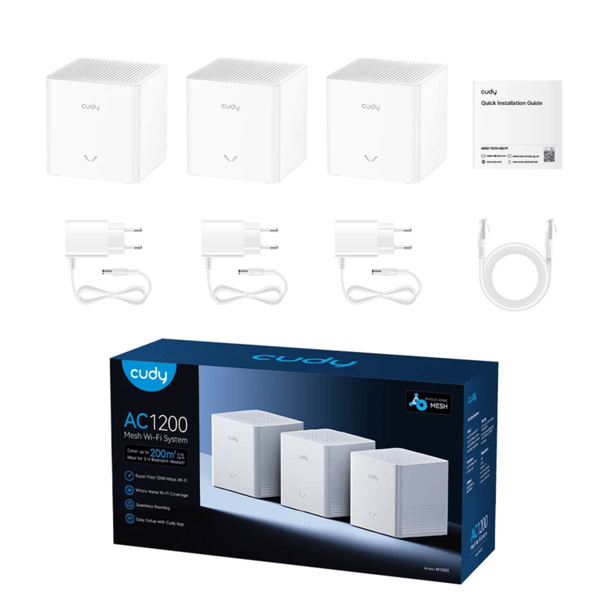 CUDY AC1200 Mesh Wi-Fi System 3 Pack - Image 3