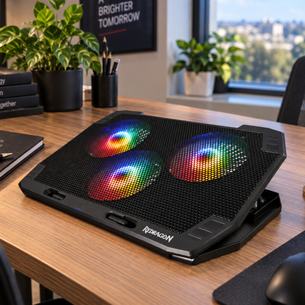 REDRAGON Dual USB 3 Fan RGB Gaming Notebook Stand - Image 4