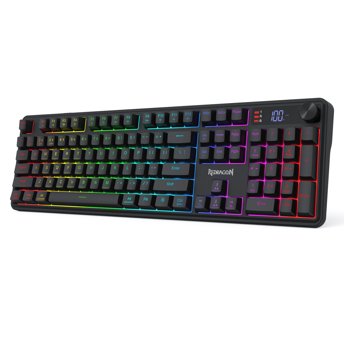 Redragon RM104 PRO VOLCANO RGB Wireless Membrane Gaming Keyboard - Black - Image 2