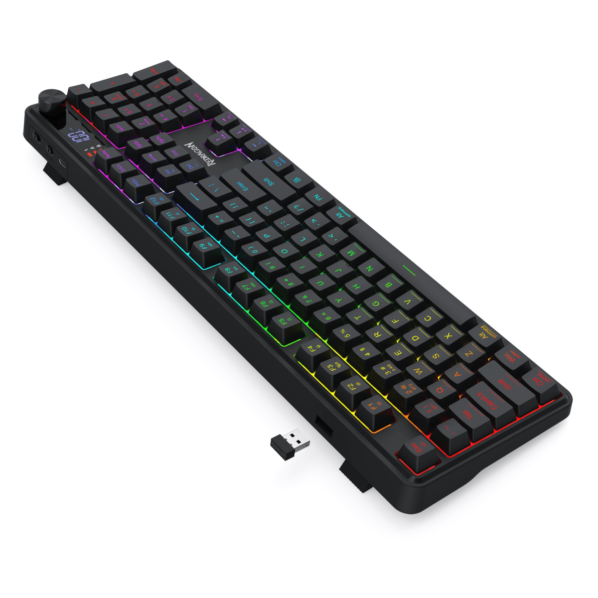 Redragon RM104 PRO VOLCANO RGB Wireless Membrane Gaming Keyboard - Black - Image 4