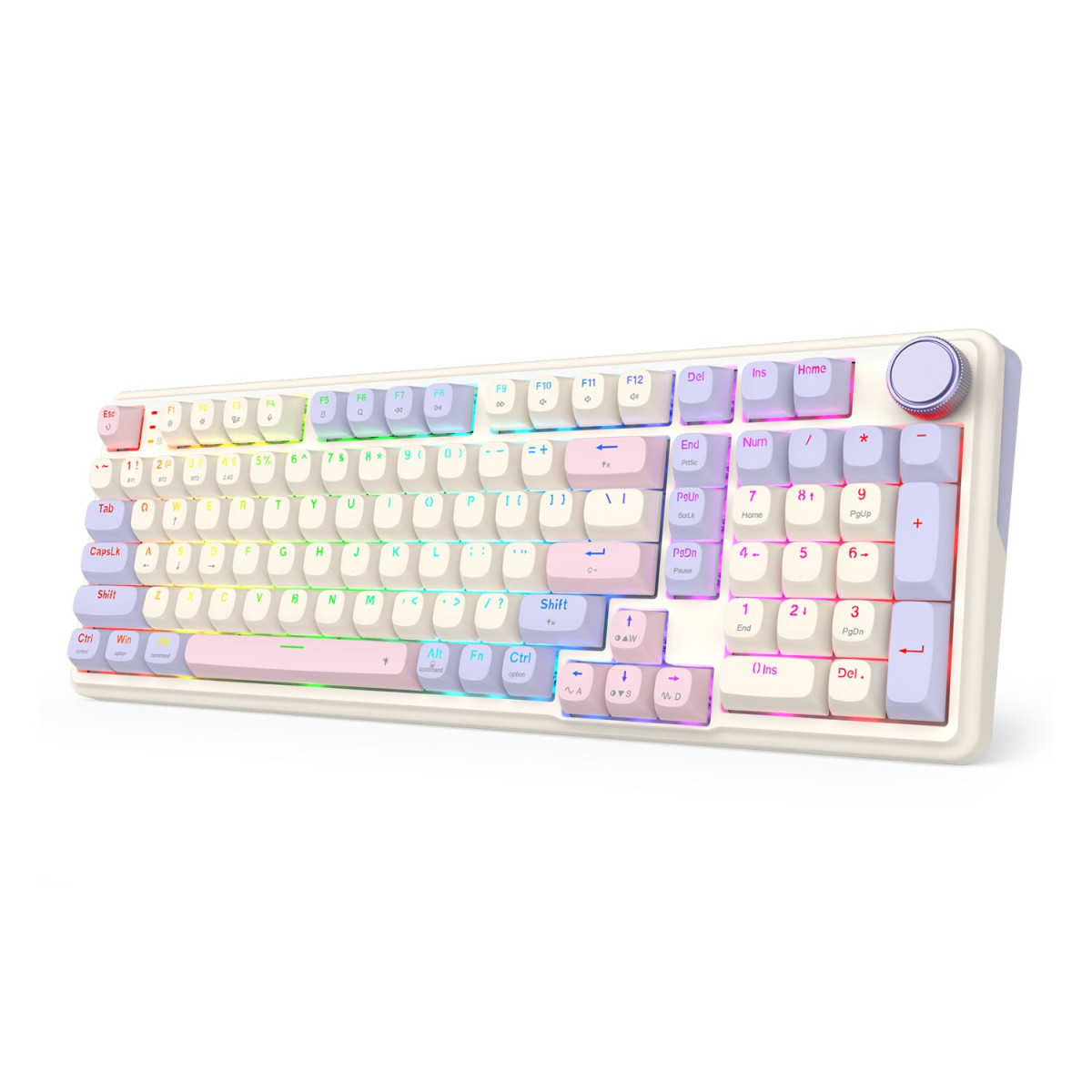Redragon K768 EISA 100 RGB Wireless Gaming Keyboard - Lilac - Image 3