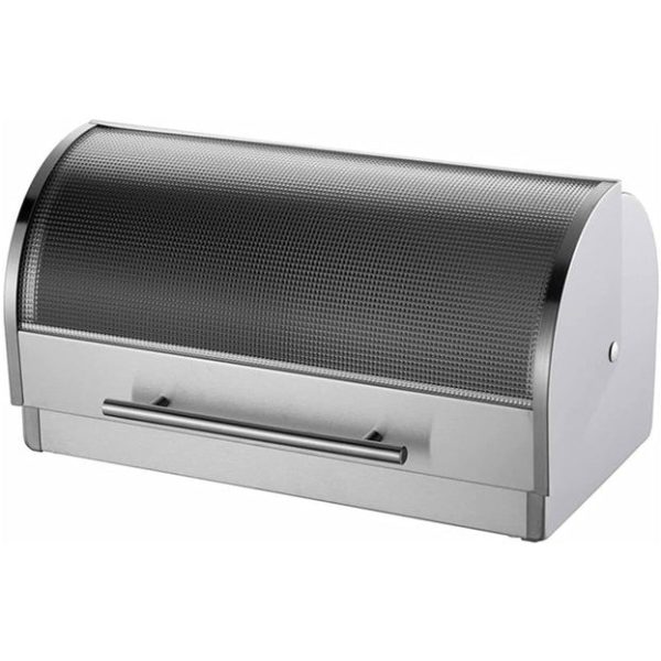 Totally Glass Top Stainless Steel Bread Bin