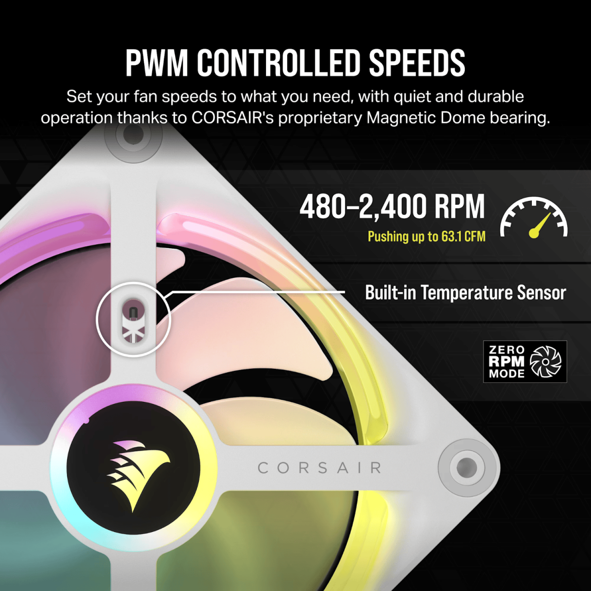 Corsair iCUE LINK QX120 RGB 120mm PWM PC Fan Expansion Kit - White - Image 4