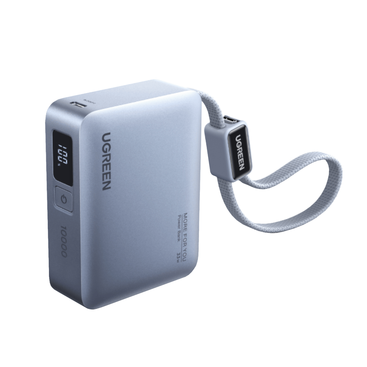 UGreen Nexode 10000mAh 30W Power Bank with Built-in USB Type-C Cable - Image 2